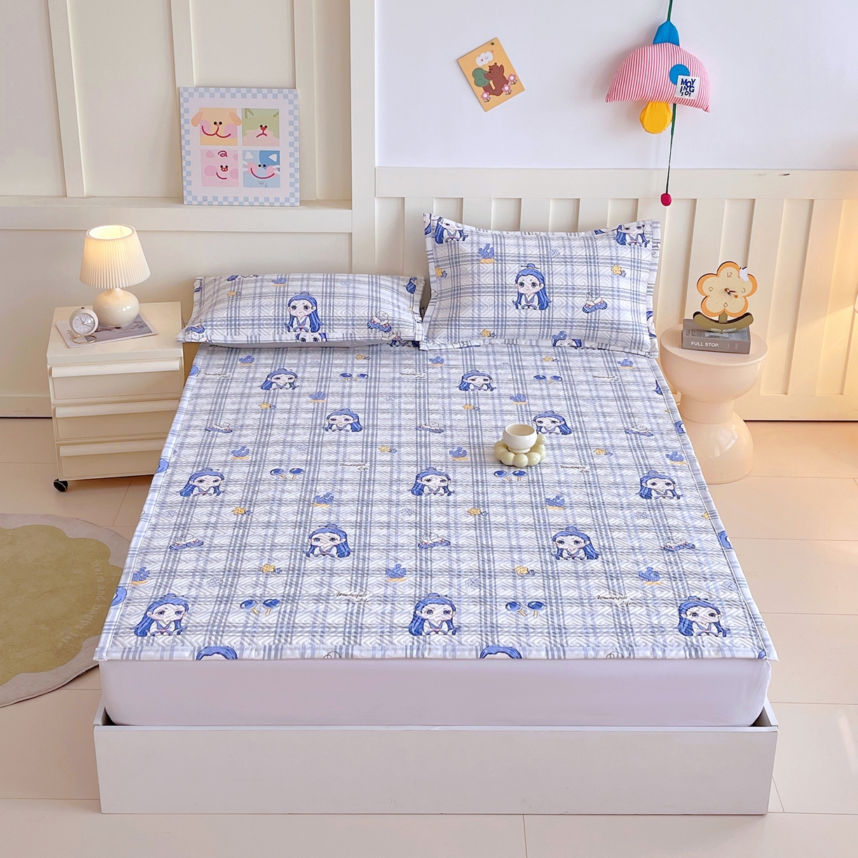 91家纺网 家纺一手货源 找家纺 金鑫汇家纺 2026春夏新款成人床新花型老粗布夹棉床盖软凉席席子可以机洗 敖丙