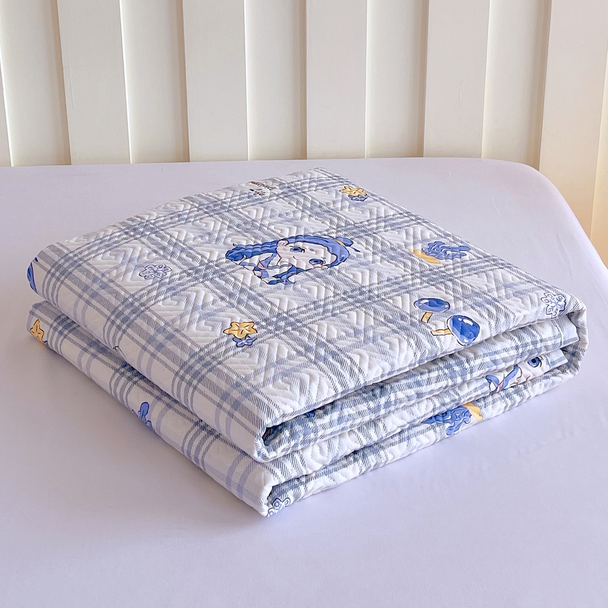 91家纺网 家纺一手货源 找家纺 金鑫汇家纺 2026春夏新款成人床新花型老粗布夹棉床盖软凉席席子可以机洗 敖丙