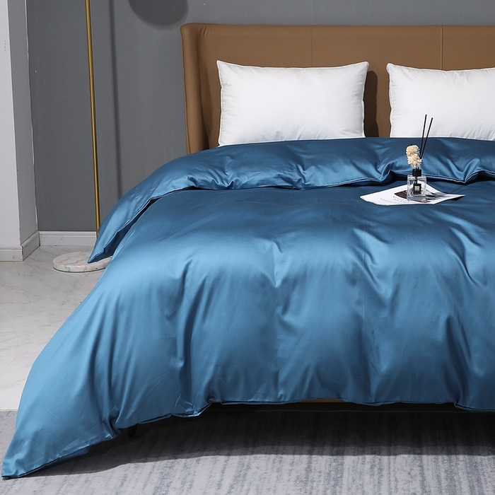 91家纺网 家纺一手货源 找家纺 晶缦家纺 2026新全棉A类纯棉100支贡缎长绒棉纯色多规格单被套 被套单件-绮云系列 绮云-宝石蓝