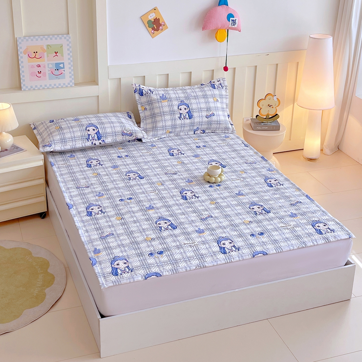 91家纺网 家纺一手货源 找家纺 金鑫汇家纺 2026春夏新款成人床新花型老粗布夹棉床盖软凉席席子可以机洗 敖丙