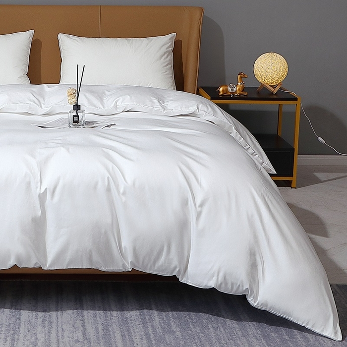 91家纺网 家纺一手货源 找家纺 晶缦家纺 2026新全棉A类纯棉100支贡缎长绒棉纯色多规格单被套 被套单件-绮云系列 绮云-本白色