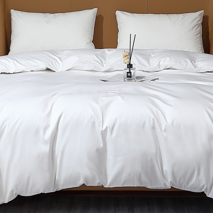 91家纺网 家纺一手货源 找家纺 晶缦家纺 2026新全棉A类纯棉100支贡缎长绒棉纯色多规格单被套 被套单件-绮云系列 绮云-本白色