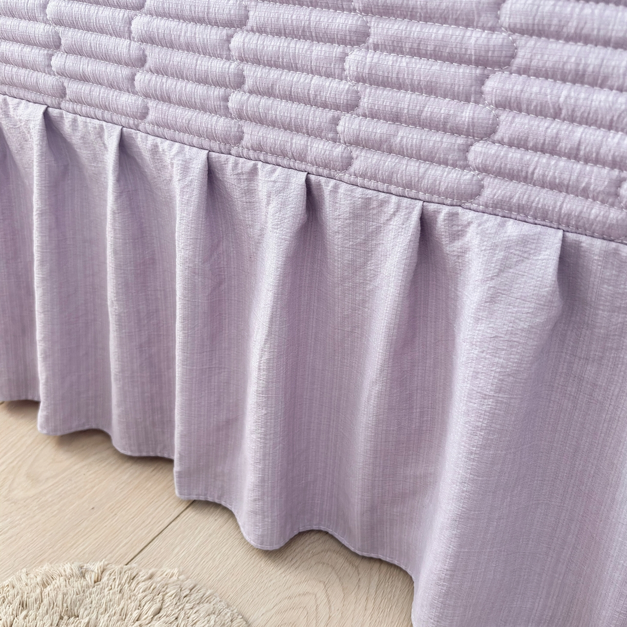 91家纺网 家纺一手货源 找家纺 畅畅家纺 2026新款春夏小清新泡芙双层纱床盖款四件套 水彩玫瑰