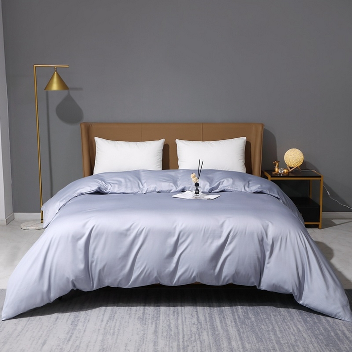 91家纺网 家纺一手货源 找家纺 晶缦家纺 2026新全棉A类纯棉100支贡缎长绒棉纯色多规格单被套 被套单件-绮云系列 绮云-绫兰灰