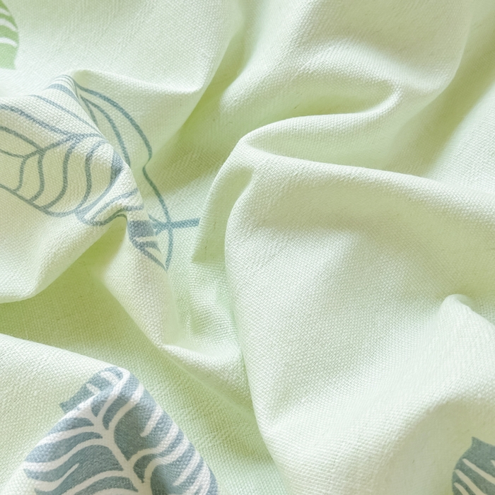 91家纺网 家纺一手货源 找家纺 梵克保罗 2026春夏原棉鱼骨棉老粗布花边印花床单软凉席席子三件套 翠叶