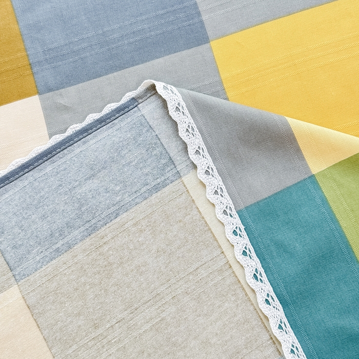 91家纺网 家纺一手货源 找家纺 梵克保罗 2026春夏原棉鱼骨棉老粗布花边印花床单软凉席席子三件套 格林