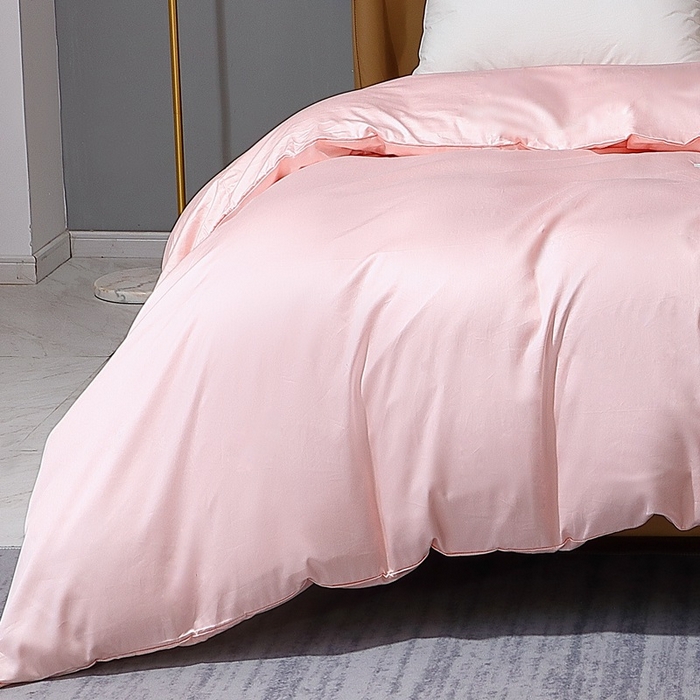 91家纺网 家纺一手货源 找家纺 晶缦家纺 2026新全棉A类纯棉100支贡缎长绒棉纯色多规格单被套 被套单件-绮云系列 绮云-浅粉玉