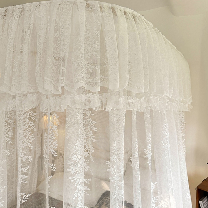 91家纺网 家纺一手货源 找家纺 都市缘蚊帐 2026春夏新款豪华高端蕾丝提花款导轨蚊帐-玫瑰庄园-303款 303玫瑰庄园-奶油白