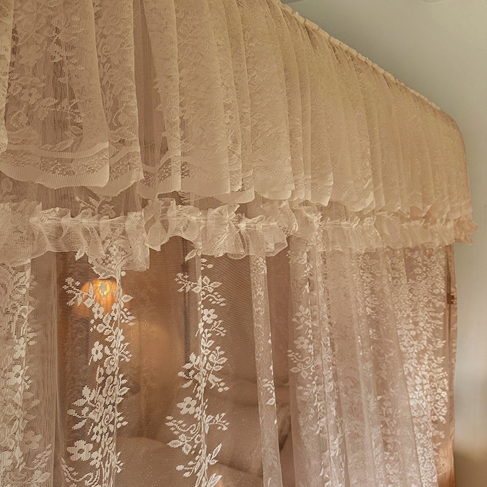 91家纺网 家纺一手货源 找家纺 都市缘蚊帐 2026春夏新款豪华高端蕾丝提花款导轨蚊帐-玫瑰庄园-303款 303玫瑰庄园-奶油玉