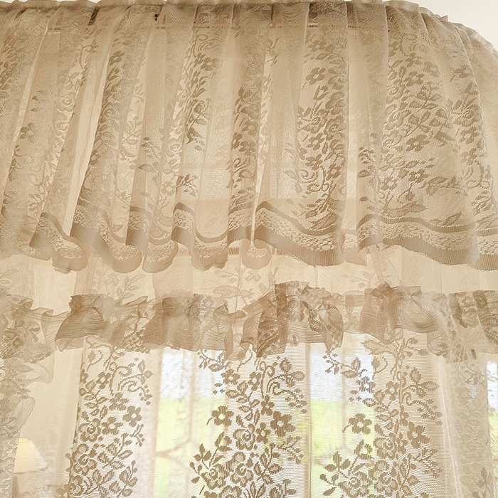 91家纺网 家纺一手货源 找家纺 都市缘蚊帐 2026春夏新款豪华高端蕾丝提花款导轨蚊帐-玫瑰庄园-303款 303玫瑰庄园-奶油杏