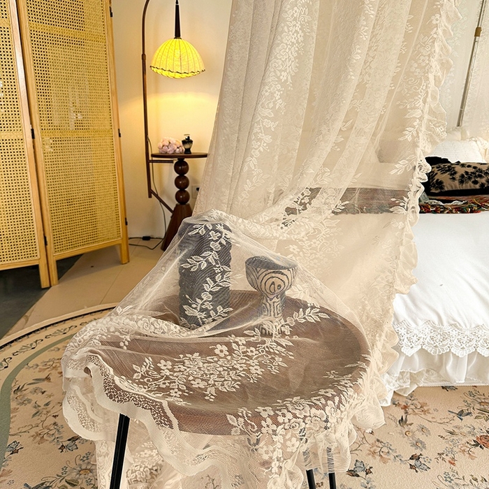 91家纺网 家纺一手货源 找家纺 都市缘蚊帐 2026春夏新款豪华高端蕾丝提花款导轨蚊帐-玫瑰庄园-303款 303玫瑰庄园-奶油杏
