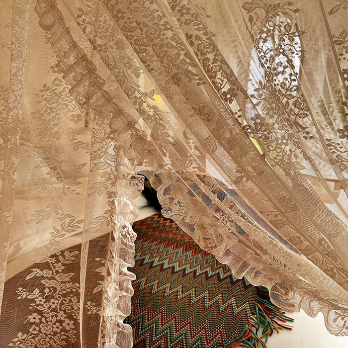 91家纺网 家纺一手货源 找家纺 都市缘蚊帐 2026春夏新款豪华高端蕾丝提花款导轨蚊帐-玫瑰庄园-303款 303玫瑰庄园-奶油玉