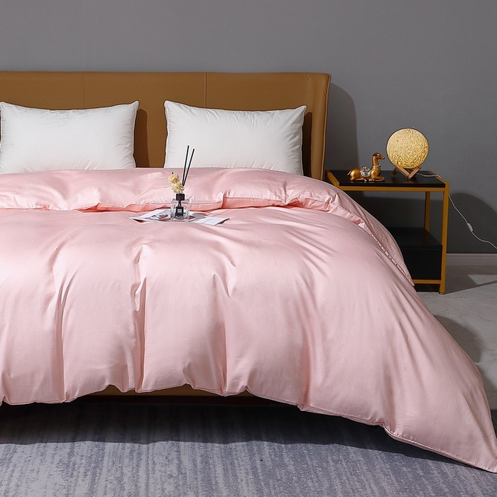 91家纺网 家纺一手货源 找家纺 晶缦家纺 2026新全棉A类纯棉100支贡缎长绒棉纯色多规格单被套 被套单件-绮云系列 绮云-浅粉玉