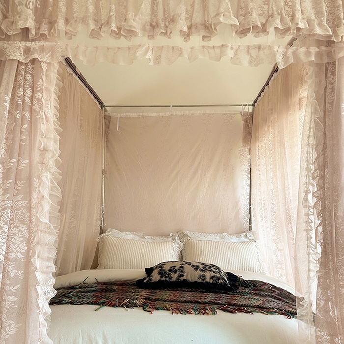 91家纺网 家纺一手货源 找家纺 都市缘蚊帐 2026春夏新款单双层豪华高端蕾丝提花款导轨蚊帐-玫瑰庄园-305款 305款玫瑰庄园奶油玉