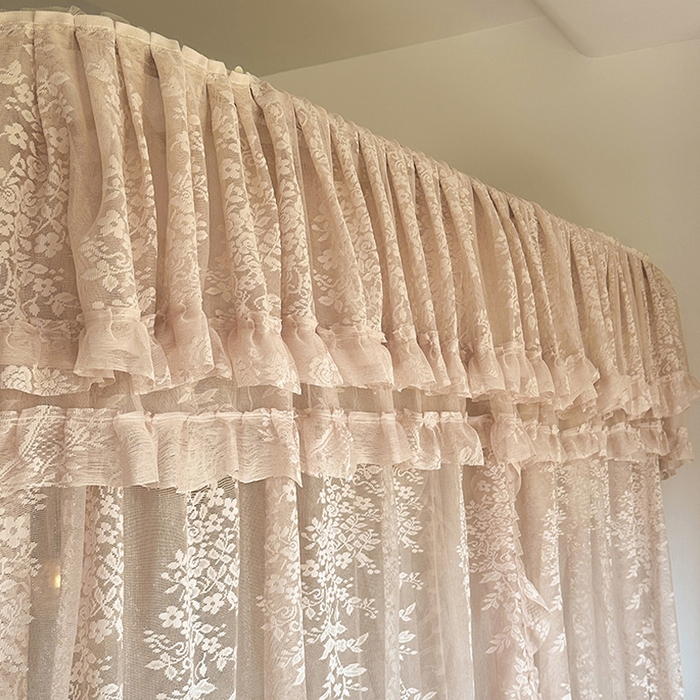91家纺网 家纺一手货源 找家纺 都市缘蚊帐 2026春夏新款单双层豪华高端蕾丝提花款导轨蚊帐-玫瑰庄园-305款 305款玫瑰庄园奶油玉