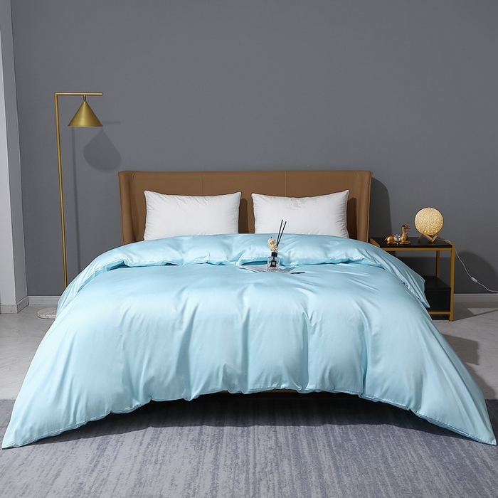 91家纺网 家纺一手货源 找家纺 晶缦家纺 2026新全棉A类纯棉100支贡缎长绒棉纯色多规格单被套 被套单件-绮云系列 绮云-浅天蓝