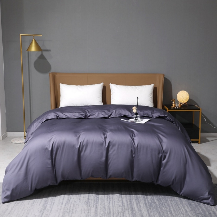 91家纺网 家纺一手货源 找家纺 晶缦家纺 2026新全棉A类纯棉100支贡缎长绒棉纯色多规格单被套 被套单件-绮云系列 绮云-深度灰