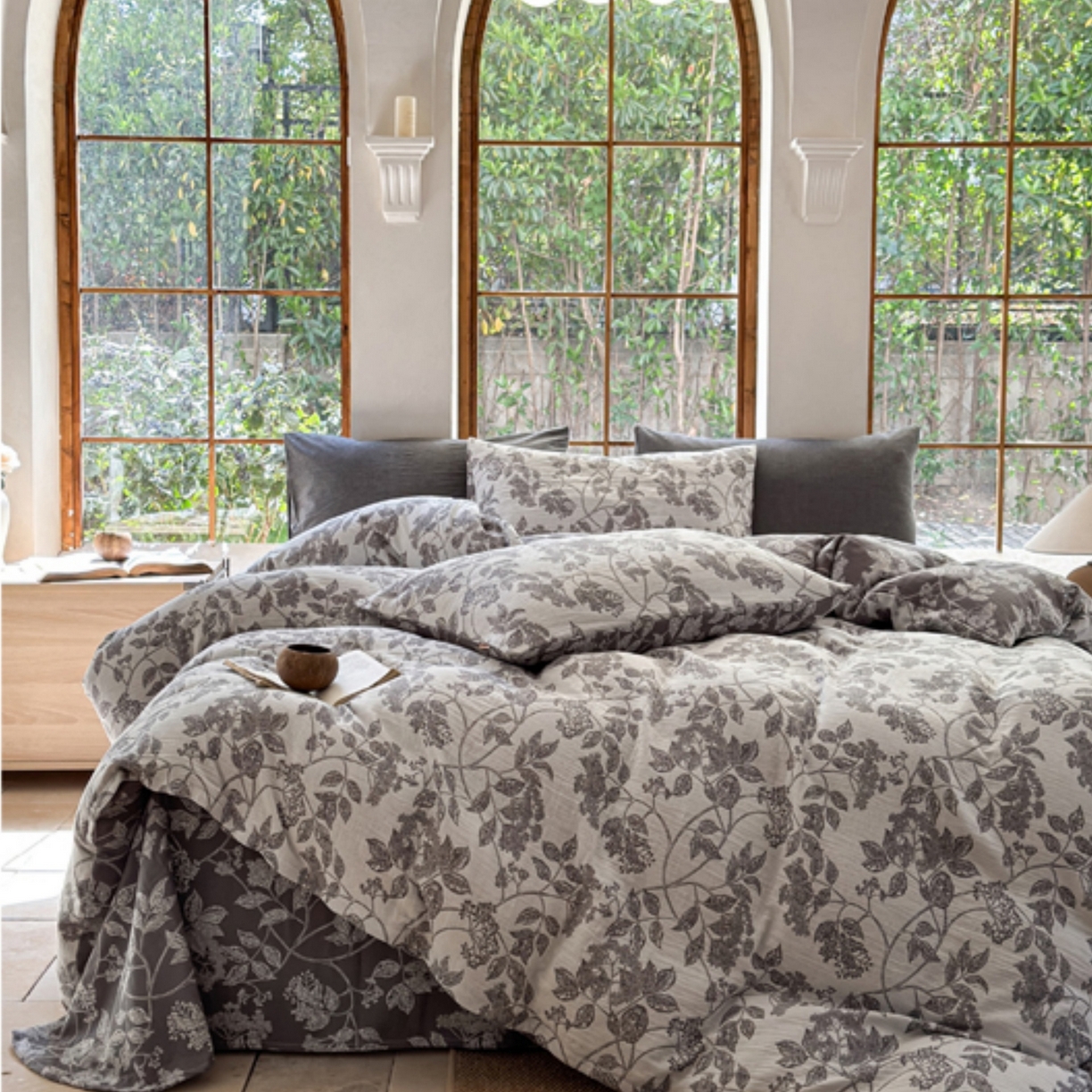 91家纺网 家纺一手货源 找家纺 （总）芯丝路枕业 2026新款色织双层纱暗合款四件套