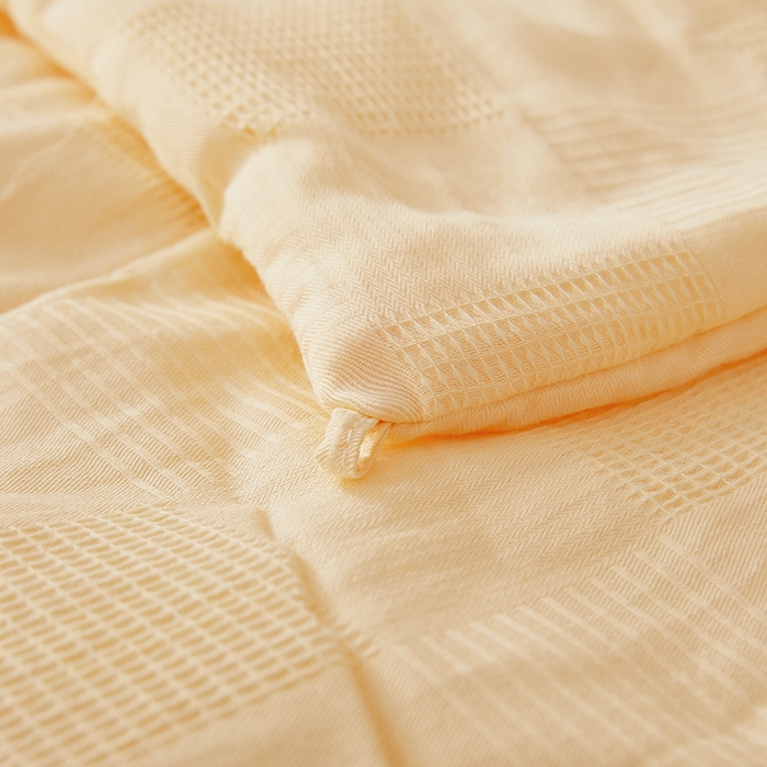 91家纺网 家纺一手货源 找家纺 锦尚坊被芯馆 2026新款100%纯棉大提花夏凉被大豆空调被 全棉春秋被学生棉被 米黄