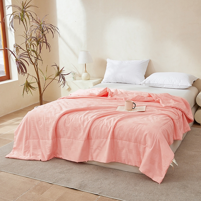 91家纺网 家纺一手货源 找家纺 锦尚坊被芯馆 2026新款100%纯棉大提花夏凉被大豆空调被 全棉春秋被学生棉被 玉色