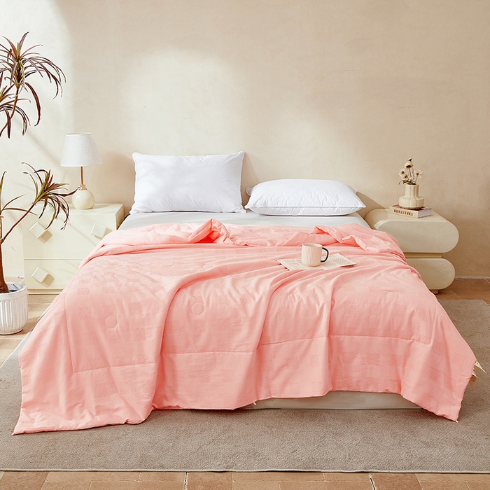 91家纺网 家纺一手货源 找家纺 锦尚坊被芯馆 2026新款100%纯棉大提花夏凉被大豆空调被 全棉春秋被学生棉被 玉色