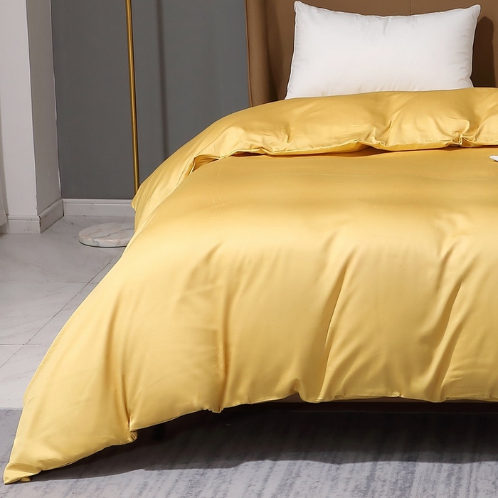 91家纺网 家纺一手货源 找家纺 晶缦家纺 2026新全棉A类纯棉100支贡缎长绒棉纯色多规格单被套 被套单件-绮云系列 绮云-玉米黄