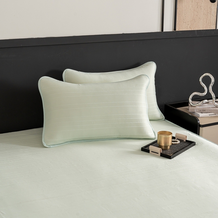 91家纺网 家纺一手货源 找家纺 香澜雅室 2026新款凉感丝床笠夏被四件套 薄荷绿（其他规格可定制）