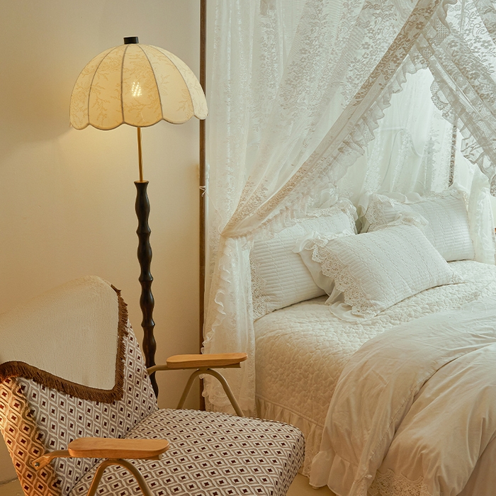 91家纺网 家纺一手货源 找家纺 都市缘蚊帐 2026新款春夏落地豪华高端蕾丝提花款导轨蚊帐-玫瑰庄园-905款 905玫瑰庄园-奶油白