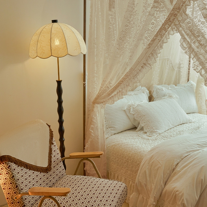 91家纺网 家纺一手货源 找家纺 都市缘蚊帐 2026新款春夏落地豪华高端蕾丝提花款导轨蚊帐-玫瑰庄园-905款 905玫瑰庄园-奶油杏