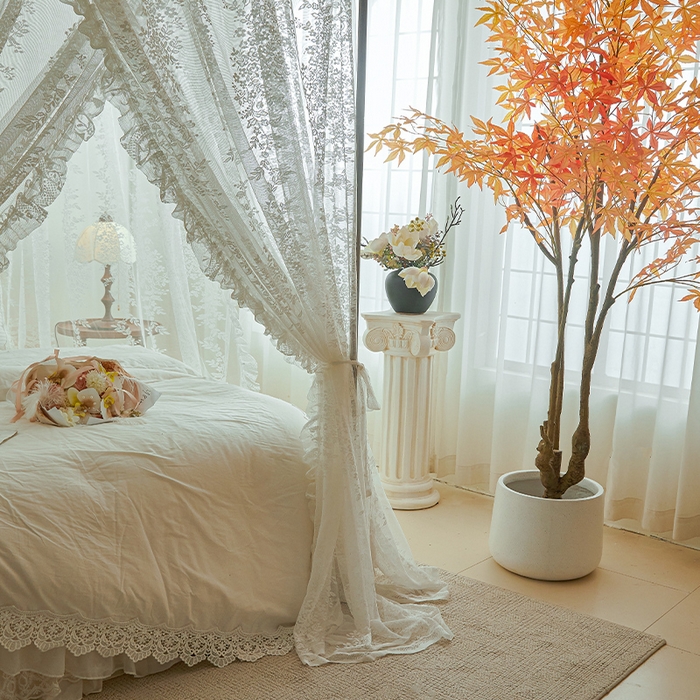 91家纺网 家纺一手货源 找家纺 都市缘蚊帐 2026新款春夏落地豪华高端蕾丝提花款导轨蚊帐-玫瑰庄园-905款 905玫瑰庄园-奶油白