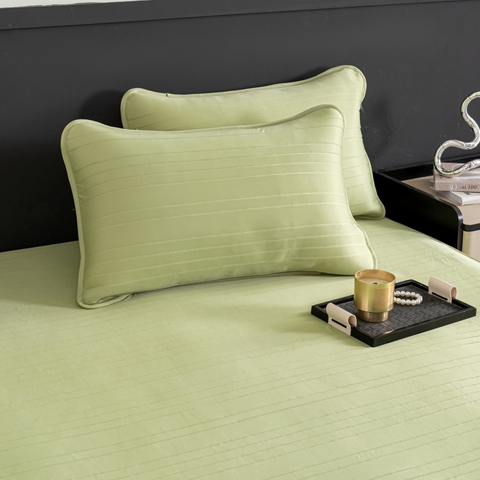 91家纺网 家纺一手货源 找家纺 香澜雅室 2026新款凉感丝床笠夏被四件套 超凡绿（其他规格可定制）