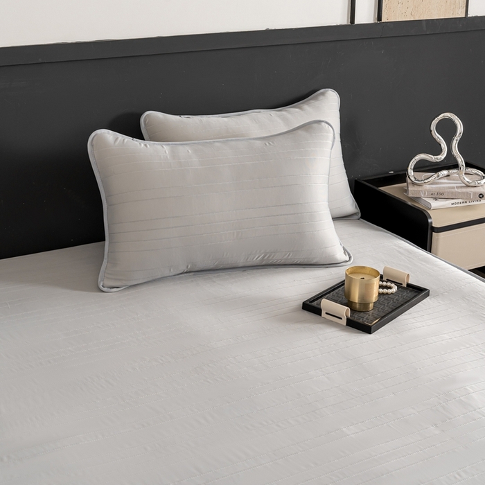 91家纺网 家纺一手货源 找家纺 香澜雅室 2026新款凉感丝床笠夏被四件套 米灰色（其他规格可定制）