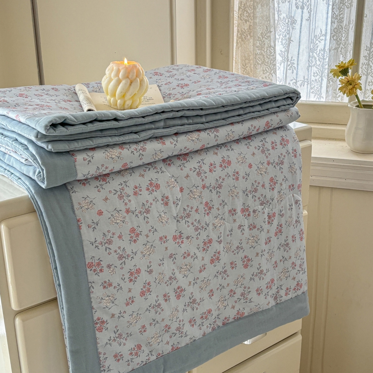 91家纺网 家纺一手货源 找家纺 （总）芯丝路枕业 2026新款印花双层纱夏被