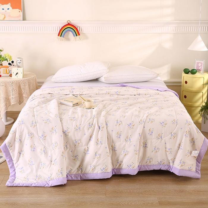 91家纺网 家纺一手货源 找家纺 欧朵 2026新款A类水洗棉夏被系列 半岛花园