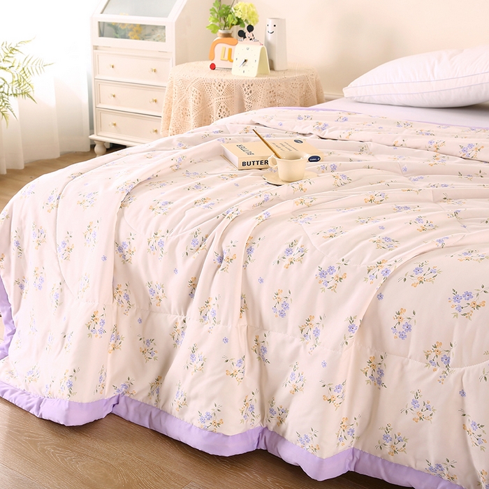 91家纺网 家纺一手货源 找家纺 欧朵 2026新款A类水洗棉夏被系列 半岛花园