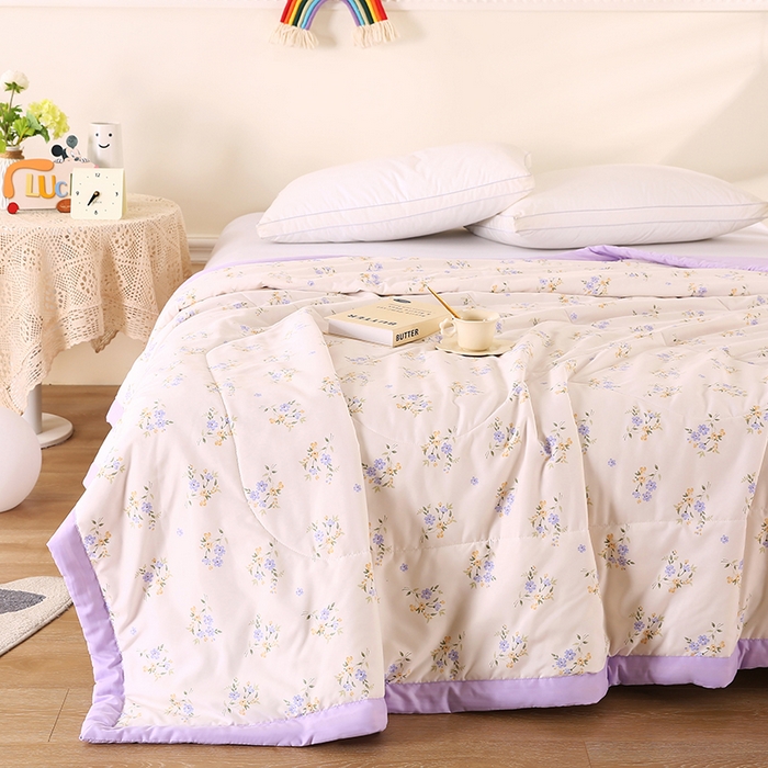 91家纺网 家纺一手货源 找家纺 欧朵 2026新款A类水洗棉夏被系列 半岛花园