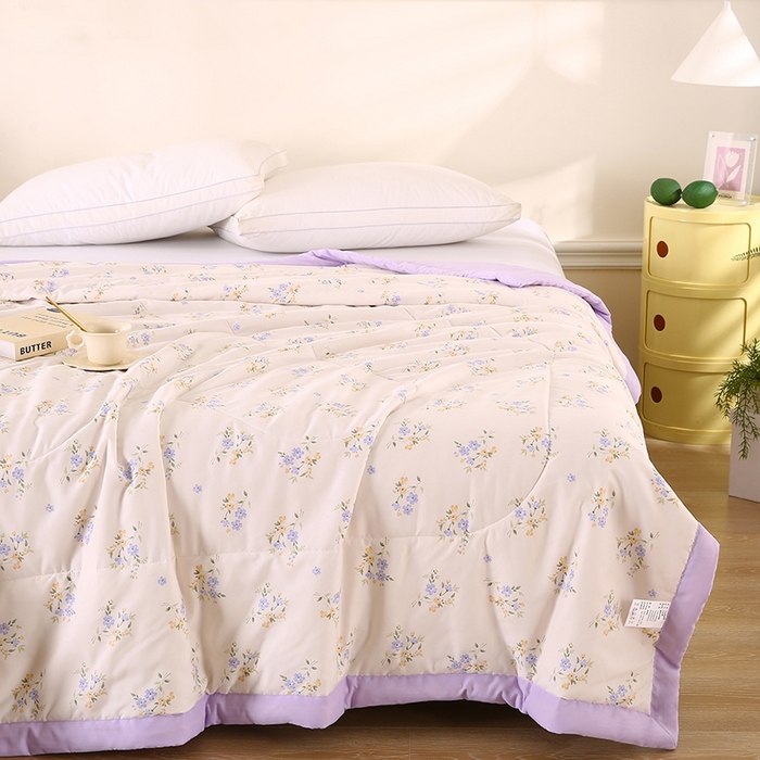 91家纺网 家纺一手货源 找家纺 欧朵 2026新款A类水洗棉夏被系列 半岛花园