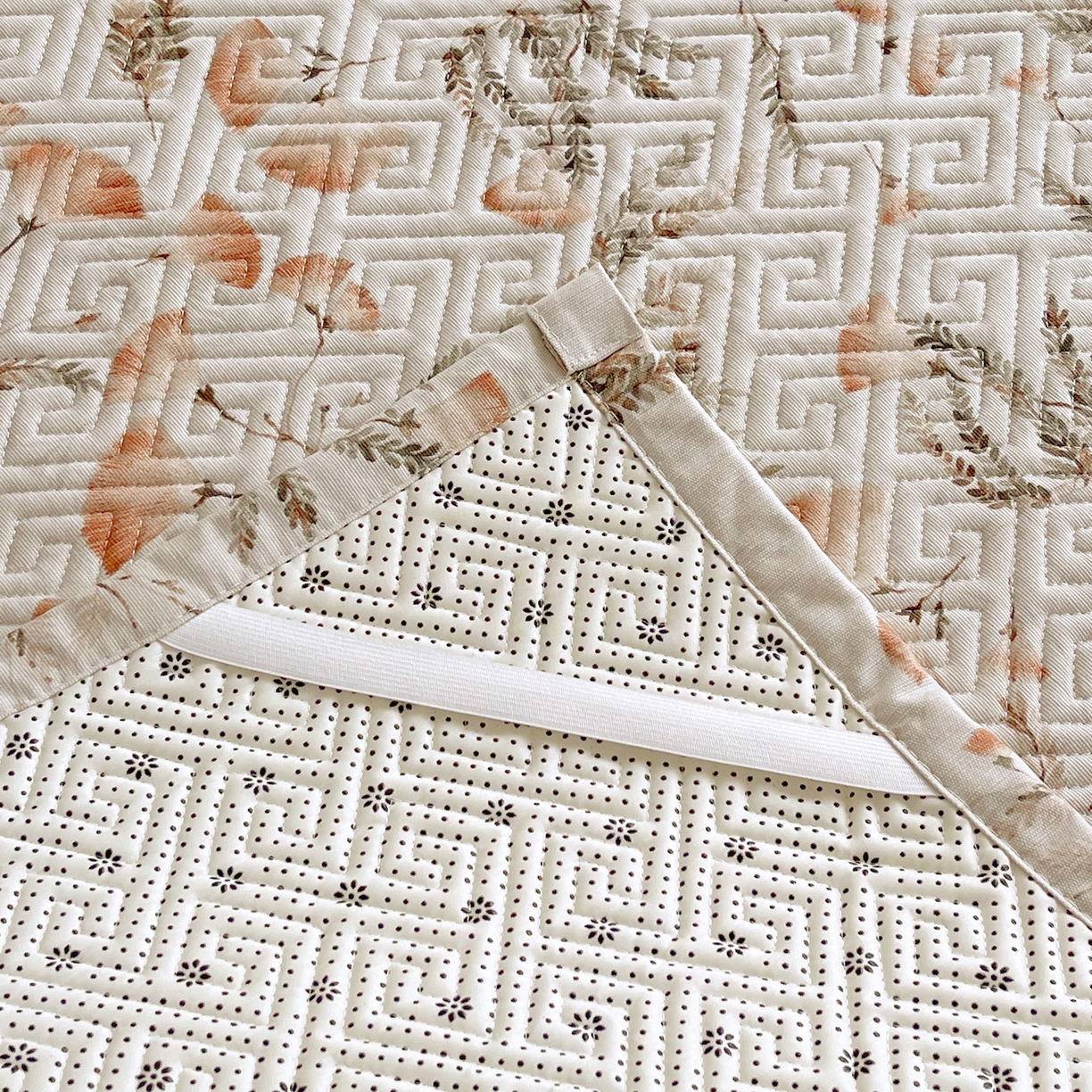 91家纺网 家纺一手货源 找家纺 金鑫汇家纺 2026春夏新款成人床新花型老粗布夹棉床盖软凉席席子可以机洗 月下花影·桔