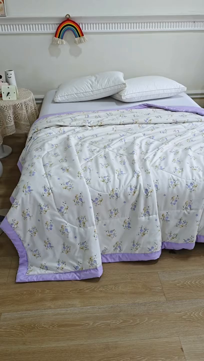 91家纺网 家纺一手货源 找家纺 欧朵 2026新款A类水洗棉夏被系列 半岛花园