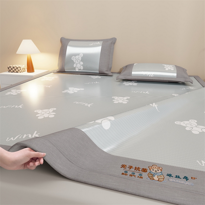 91家纺网 家纺一手货源 找家纺 （总）爱宝被业 2026新款凉感冰丝席三件套