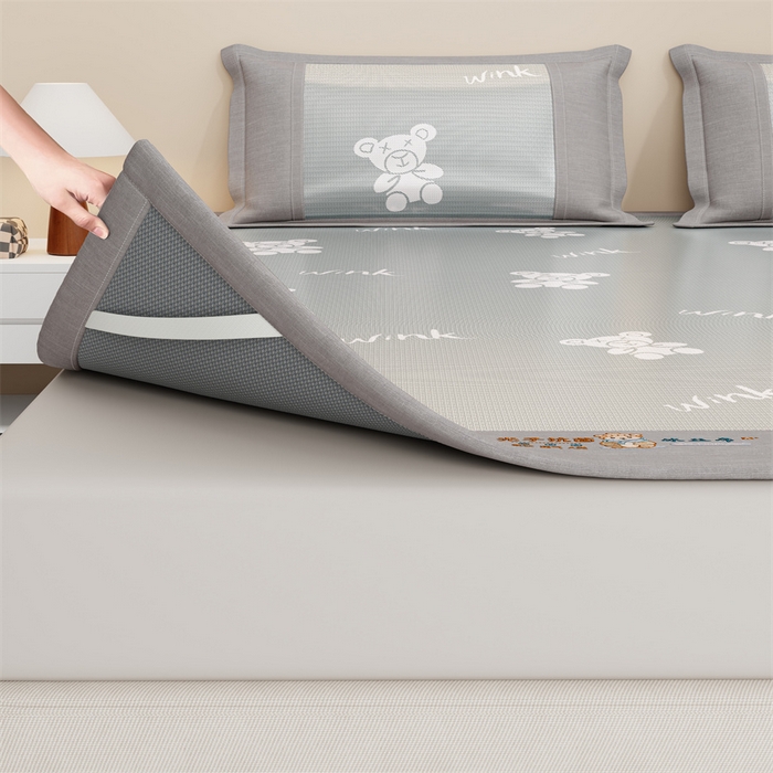 91家纺网 家纺一手货源 找家纺 （总）爱宝被业 2026新款凉感冰丝席三件套