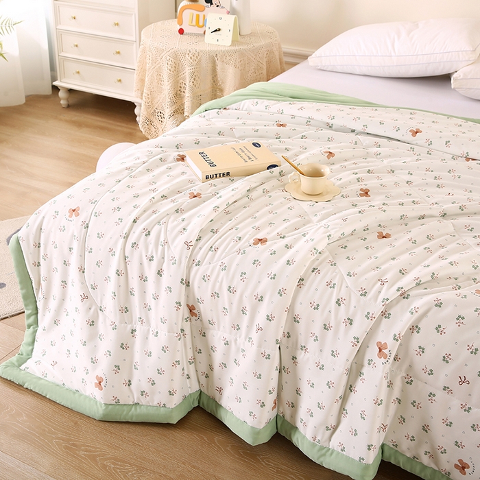 91家纺网 家纺一手货源 找家纺 欧朵 2026新款A类水洗棉夏被系列 蝴蝶结