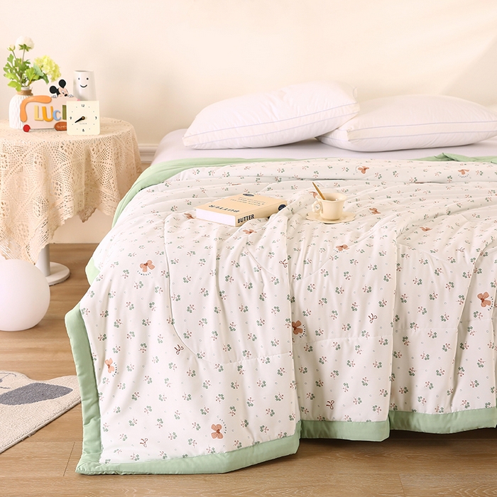 91家纺网 家纺一手货源 找家纺 欧朵 2026新款A类水洗棉夏被系列 蝴蝶结