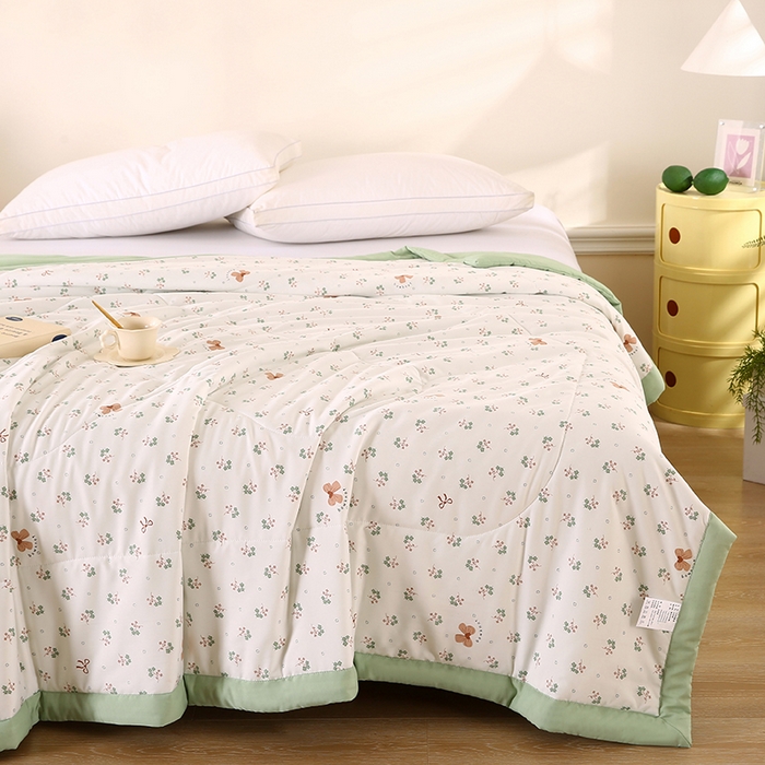 91家纺网 家纺一手货源 找家纺 欧朵 2026新款A类水洗棉夏被系列 蝴蝶结