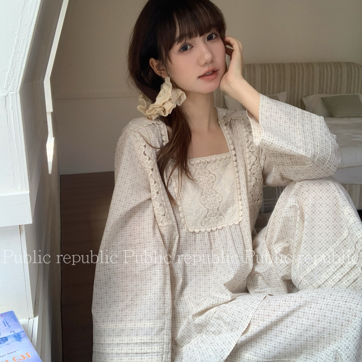 91家纺网 家纺一手货源 找家纺 （总）妍景家居生活馆 2026新款韩系方领刺绣印花套装