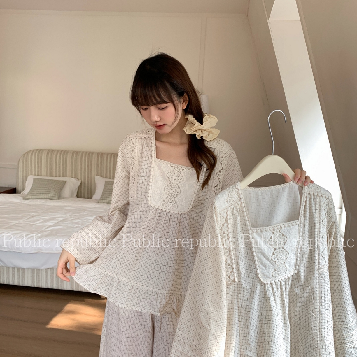 91家纺网 家纺一手货源 找家纺 （总）妍景家居生活馆 2026新款韩系方领刺绣印花套装