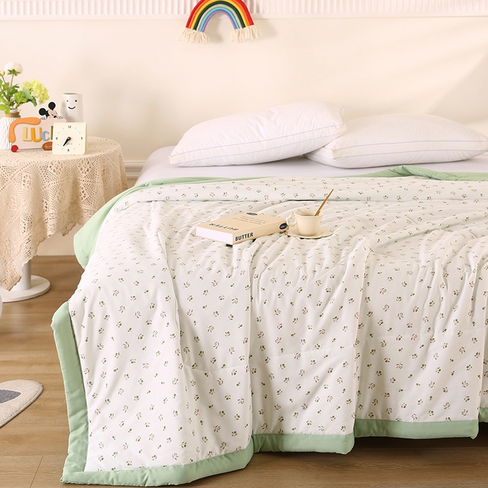 91家纺网 家纺一手货源 找家纺 欧朵 2026新款A类水洗棉夏被系列 花香梦境