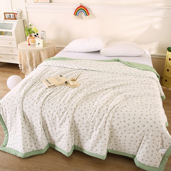 91家纺网 家纺一手货源 找家纺 欧朵 2026新款A类水洗棉夏被系列 花香梦境