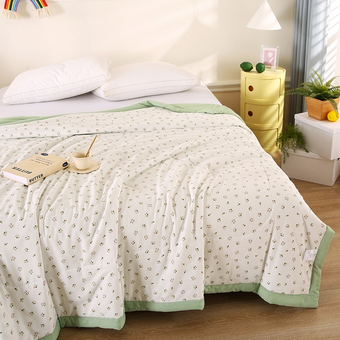 91家纺网 家纺一手货源 找家纺 欧朵 2026新款A类水洗棉夏被系列 花香梦境