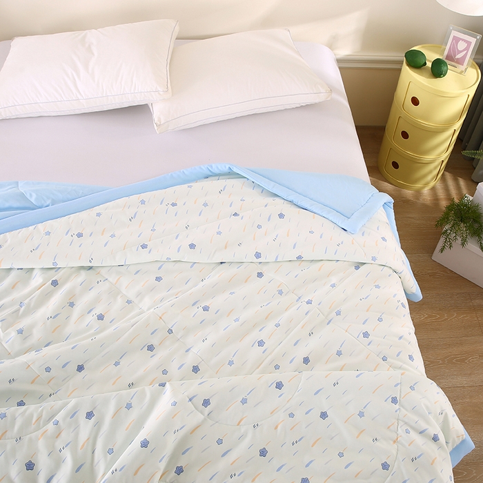 91家纺网 家纺一手货源 找家纺 欧朵 2026新款A类水洗棉夏被系列 流星雨